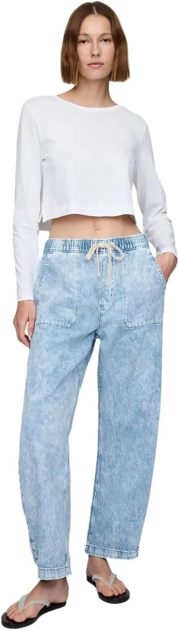GAP Women's Pull-on Barrel Denim Jean | Amazon (US)