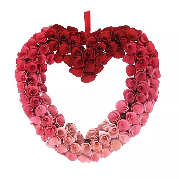 Celebrate Valentine's Day Together Artificial Rose Heart Wreath | Kohl's