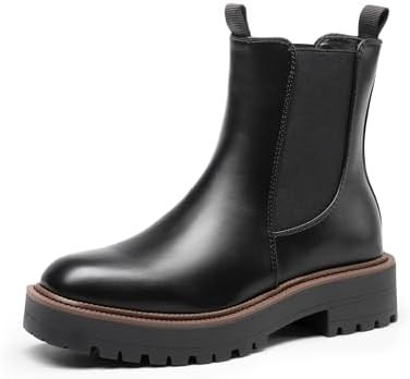 DREAM PAIRS Women's Chelsea Ankle Boots Square Toe Fashion Low Heel Lug Sole Platform Fall Bootie... | Amazon (US)