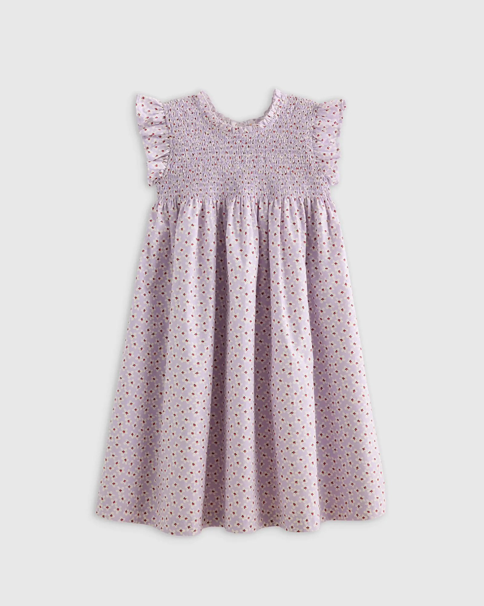 100% Organic Cotton Poplin Smocked Flutter Sleeve Dress | Quince