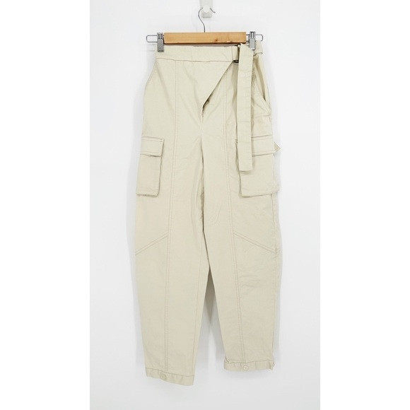 KarenBritChick X The Drop High Waist Belted Cargo Barrel Pants Off White XXS | Poshmark