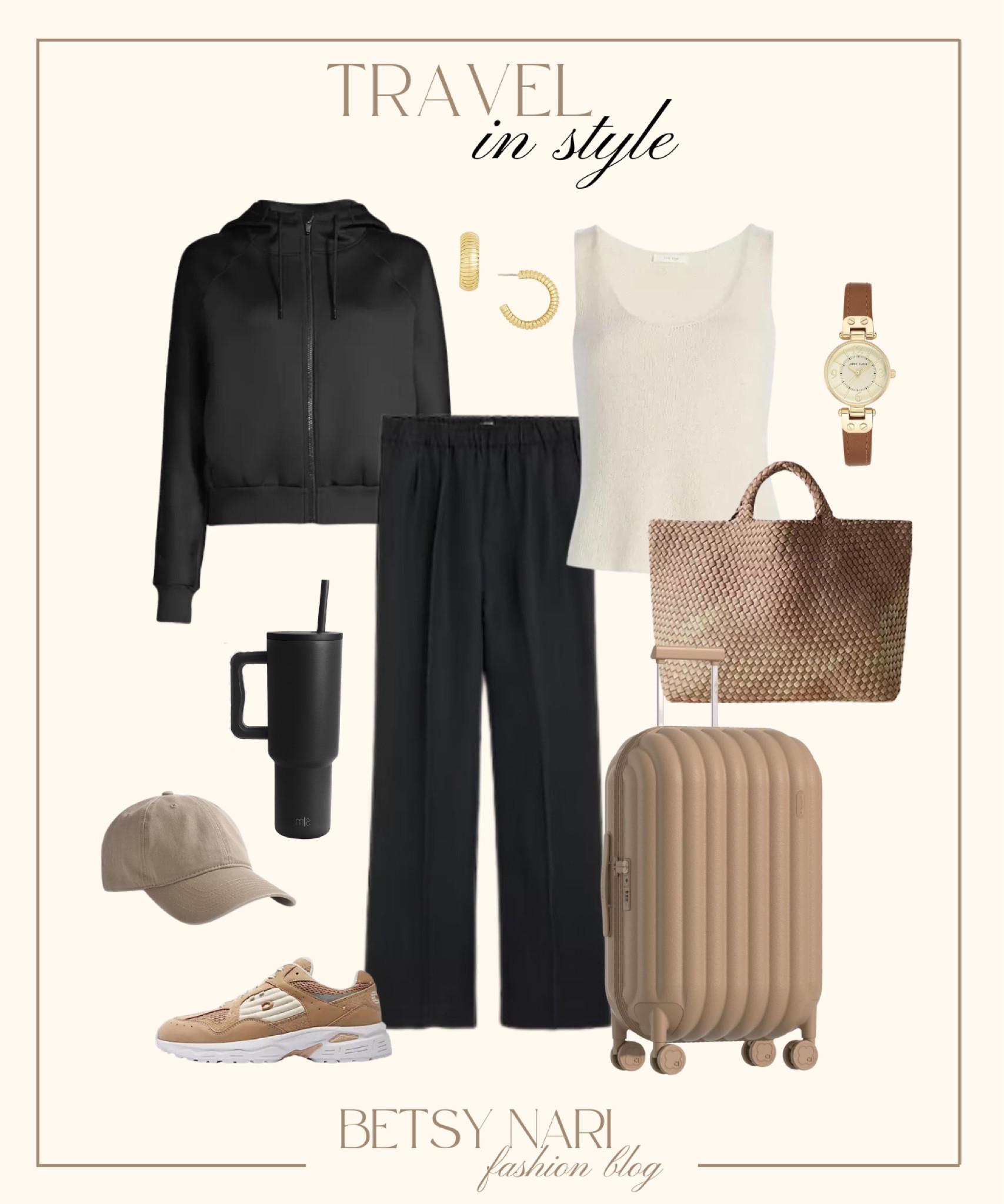 Jet-setting in style!

Elevate your trip with these neutral ensemble.

Comfy shoes, light jacket, spacious luggage - travel must-haves! 

#LTKStyleTip #LTKTravel #LTKOver40