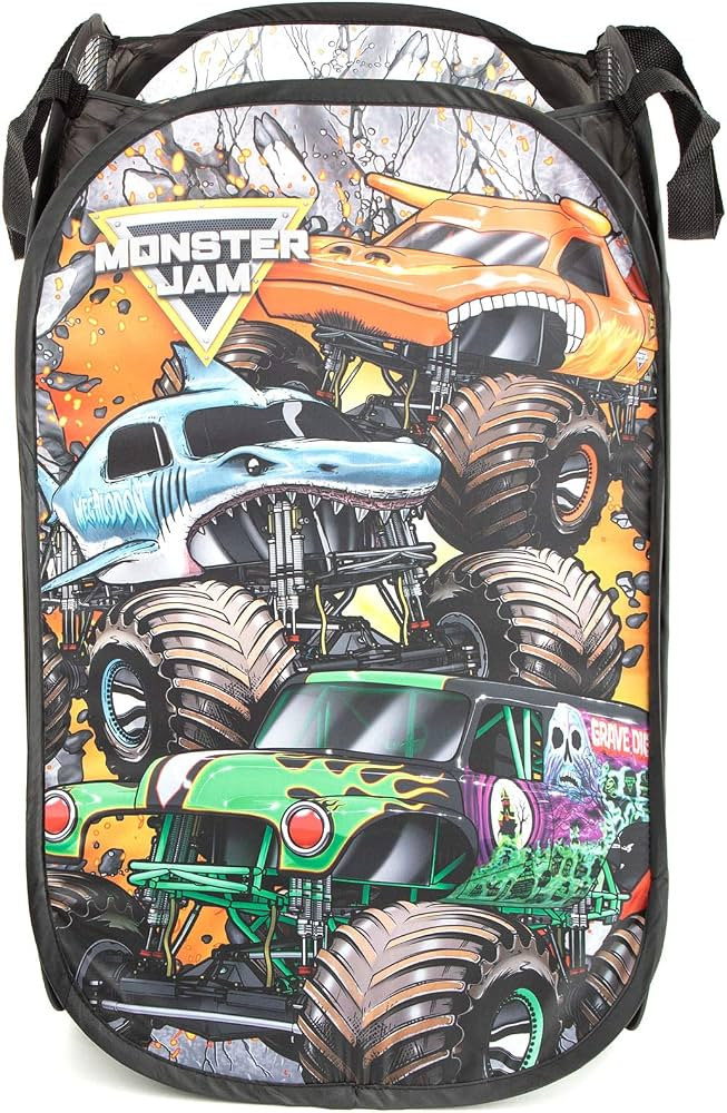 Jay Franco Monster Jam Break Out Pop Up Hamper - Mesh Laundry Basket/Bag with Durable Handles - F... | Amazon (US)
