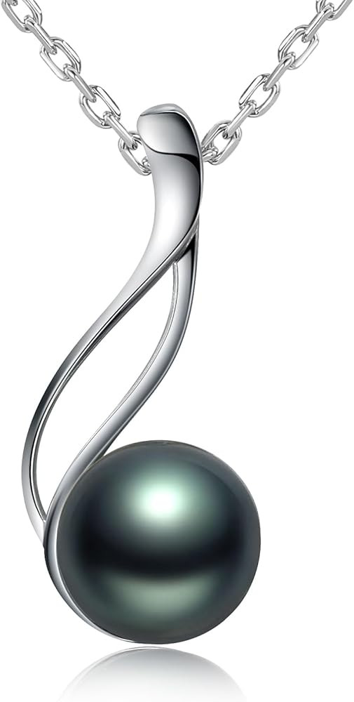 VIKI LYNN Tahitian Black Pearl Necklace for Women 9-10mm Tahitian Cultured Black Pearl Pendant Gi... | Amazon (US)
