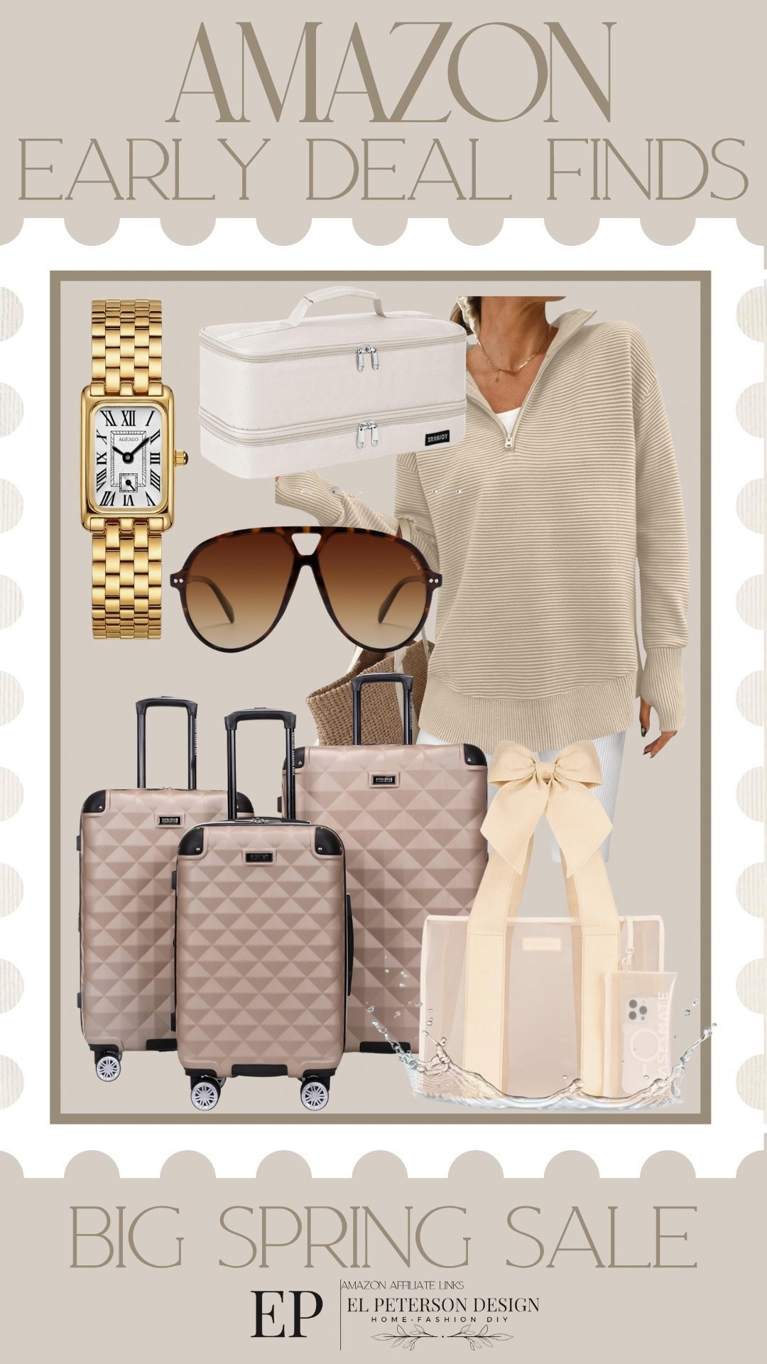 Amazon
Early Deal Finds
Sweater
Travel bag
Sunglasses 
Watch
Suitcases
Bag

#LTKSaleAlert #LTKHome