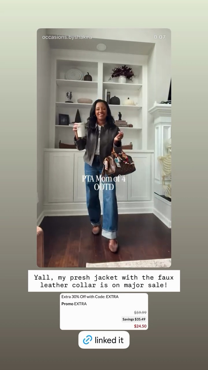 Yall, my presh jacket with the faux leather collar is on major sale!