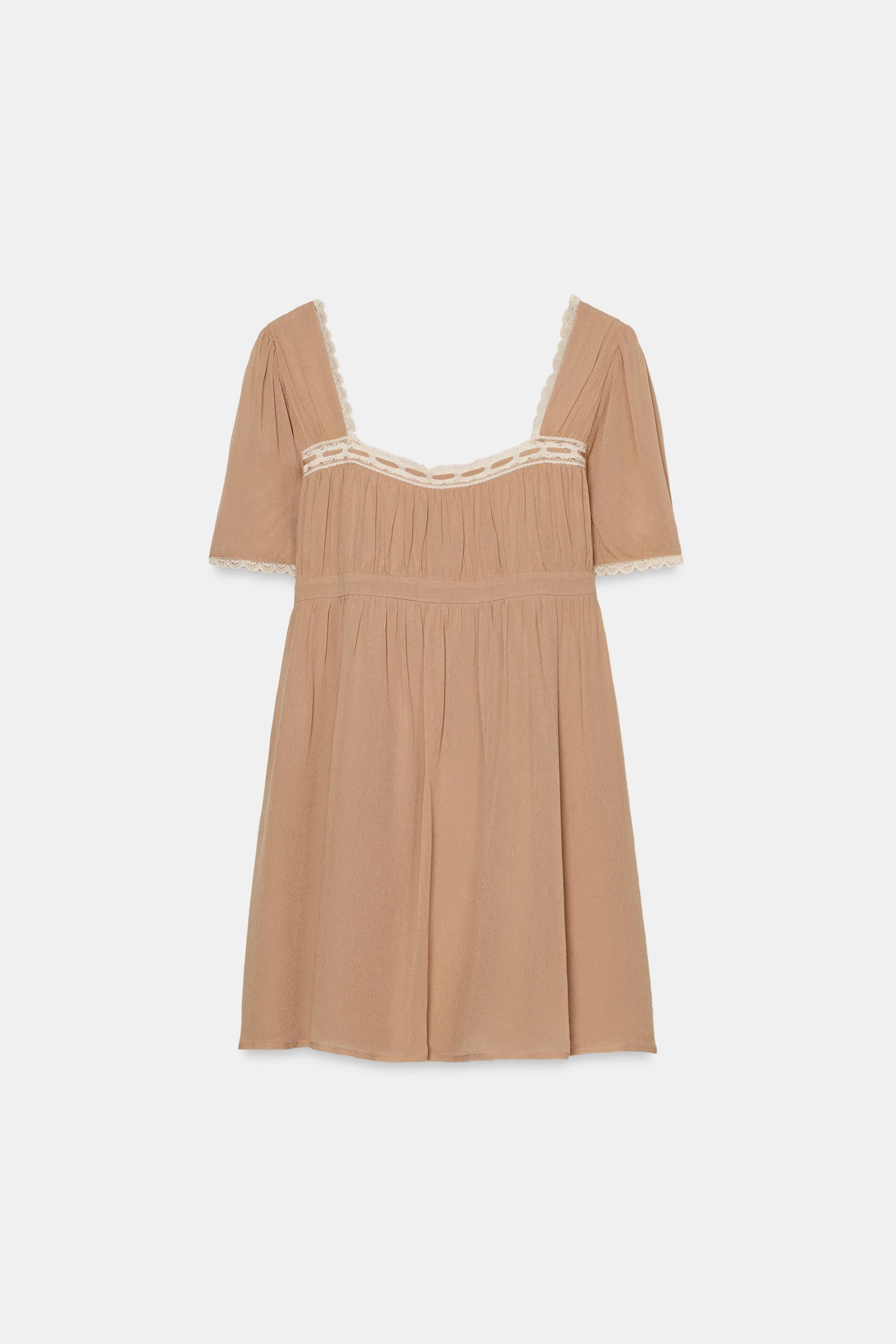 CONTRAST LACE COMBINATION DRESS | Zara US