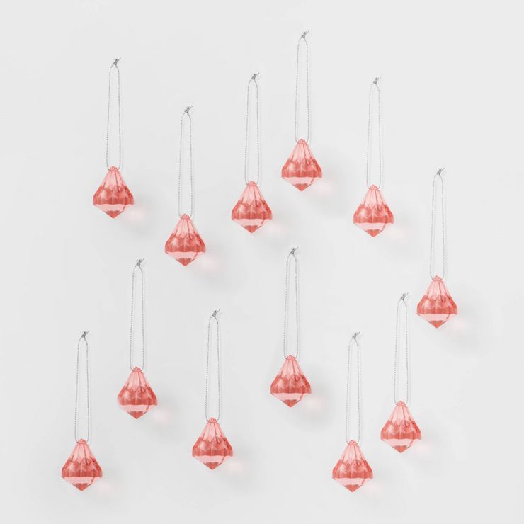 12ct Acrylic Diamond Christmas Ornament Set - Wondershop™ | Target