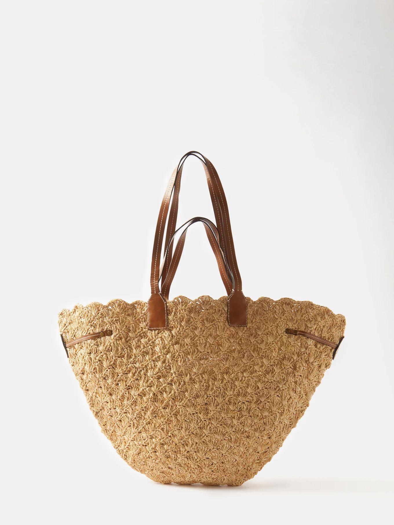 Coiba leather-trimmed raffia tote bag | Isabel Marant | Matches (US)