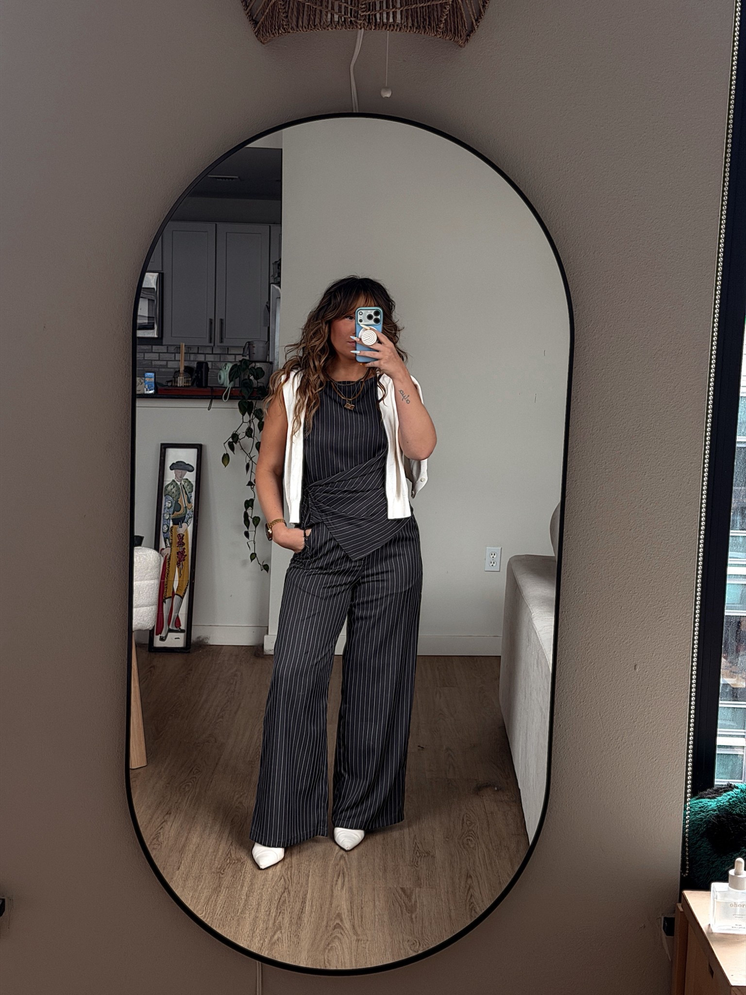 top and bottom - cider 
sweater - h&m
heels - naturalizer 

#LTKSaleAlert #LTKootd #LTKWorkwear