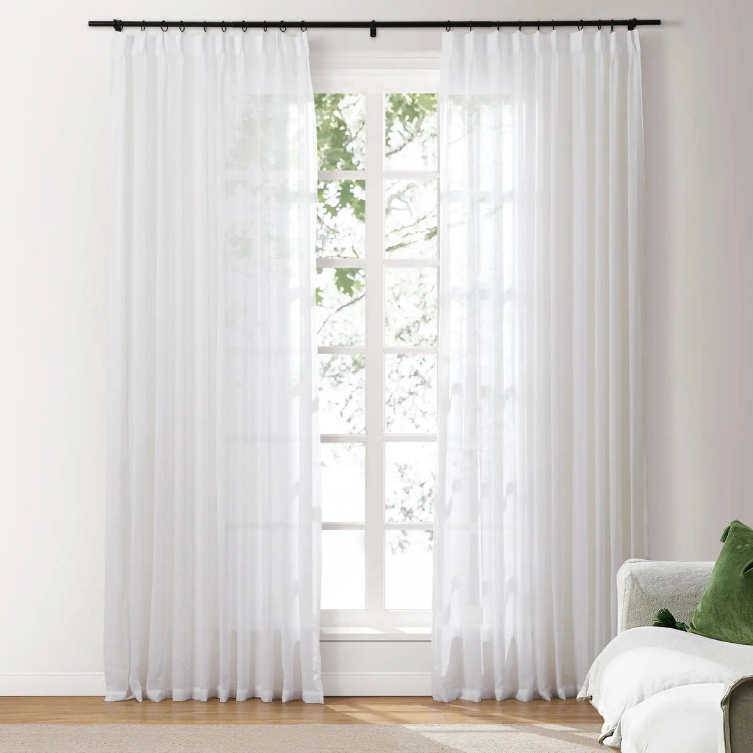 Scandina Solid Voile Sheer Curtain Pleated | TWOPAGES