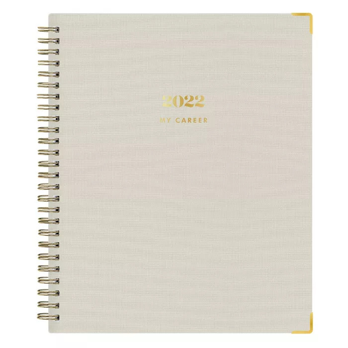 2022 Career Planner 7"x9" Bookcloth Weekly/Monthly Wirebound Dark Gray - The Everygirl for Day De... | Target