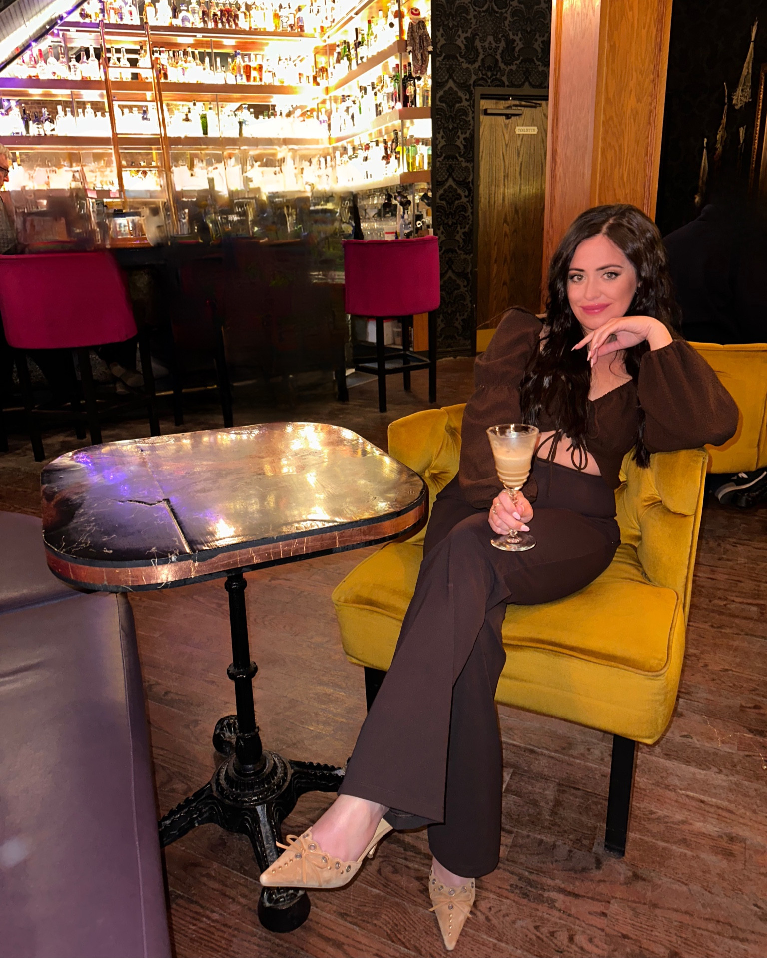 Let's just call this fit the Espresso Martini! 🤎 I'm in full brown from head to toe! My two most loved items are these Lululemon Smooth Fit pants that look like dress pants! You can dress them up and wear them with heels or down. I wear them to work, going out, and as athleisure. There is smoothing band technology in the waist so it acts like shapewear. I am obsessed! I recommend sizing up one size. I'm normally an 8, but I'm wearing a 10 here. 🤎 The shoes are Tony Bianco from Revolve! They're a kitten heel mule with a pointy toe, suede, and bow details give these a country chic vibe which is trending! 🤠 I paired it with an Abercrombie puffy sleeve top which is sold out now, but I have tagged other good tops below! Also have tagged my jewelry from Kendra Scott and handbags to match! 🤎✨ I tagged the waver I used which is less than $25! Such a great deal! Makeup contour and eye palette by Anastasia is also tagged. 🫶

#LTKmidsize #LTKstyletip #LTKworkwear