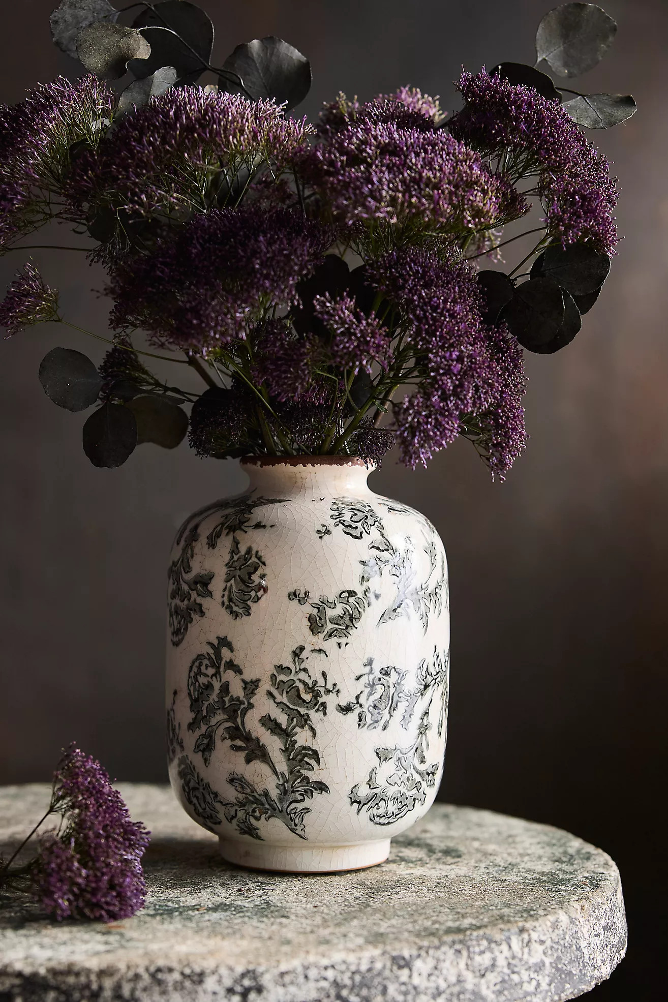 Baroque Damask Vase, Small | Anthropologie (US)