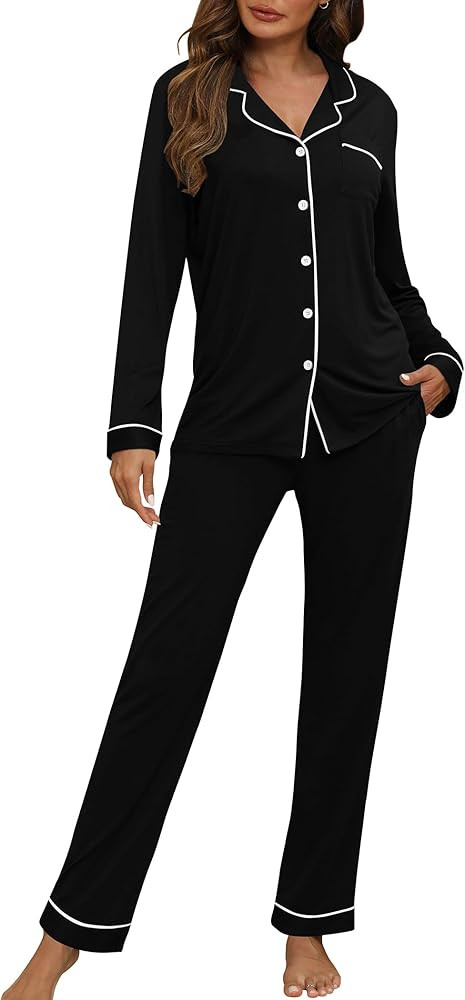 Women Pajama Set Long Sleeve Sleepwear Fashion Night Wear | Amazon (US)