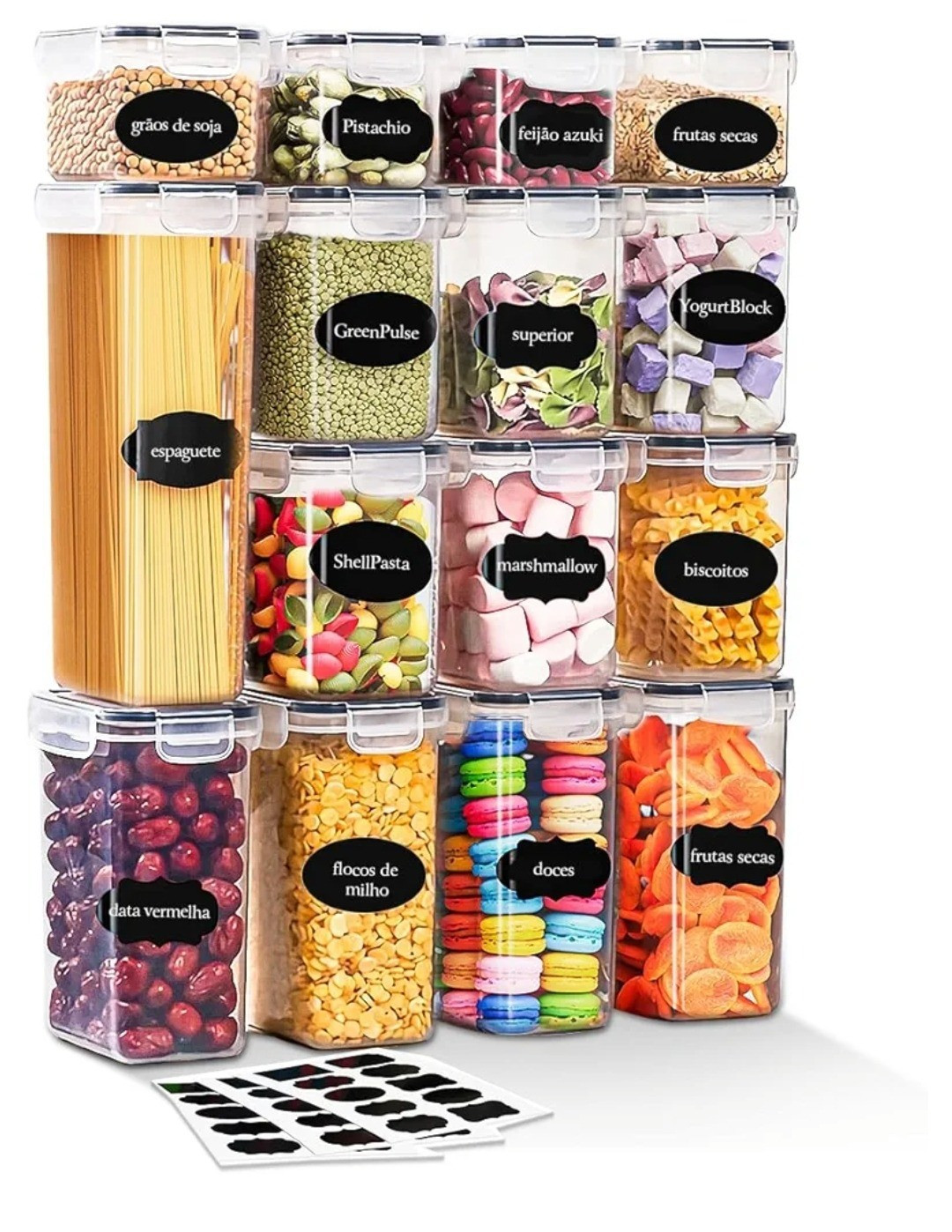 Kit 15 potes tampa herméticos Porta alimentos Sistema de travamento, material transparente em plástico, empilháveis 

#LTKfamily #LTKhome #LTKbrasil