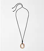 Circle Pendant Cord Necklace | LOFT