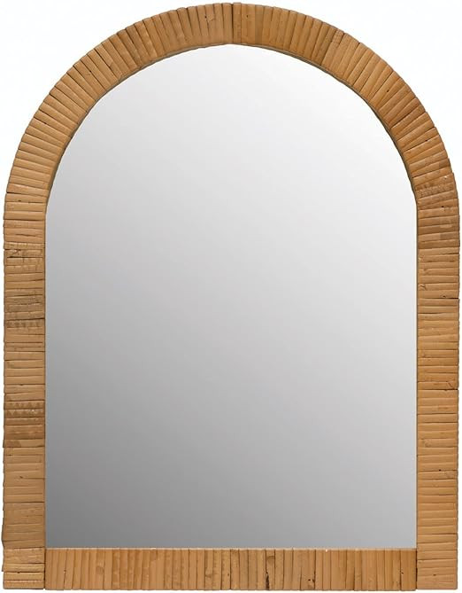 Creative Co-Op Rattan Wrapped Wood Framed Wall Mirror, 14" L x 1" W x 17" H, Natural | Amazon (US)