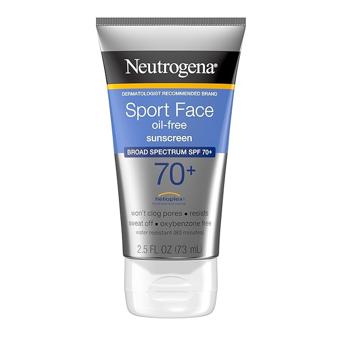 Neutrogena Sport Face Sunscreen SPF 70+, Oil-Free, 2.5 fl oz, Sweat & Water-Resistant, Broad-Spec... | Amazon (US)