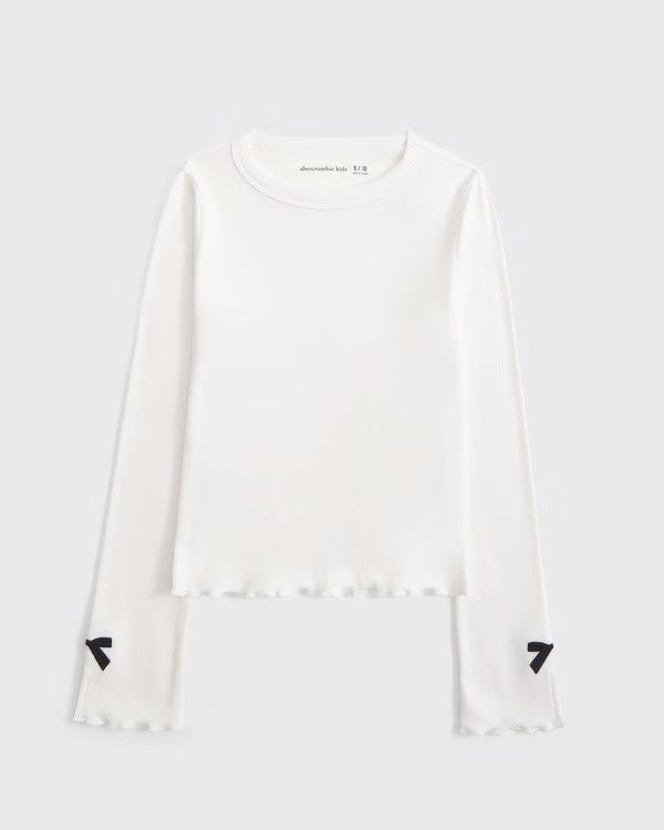 girls long-sleeve bow tee | girls new arrivals | Abercrombie.com | Abercrombie & Fitch (US)