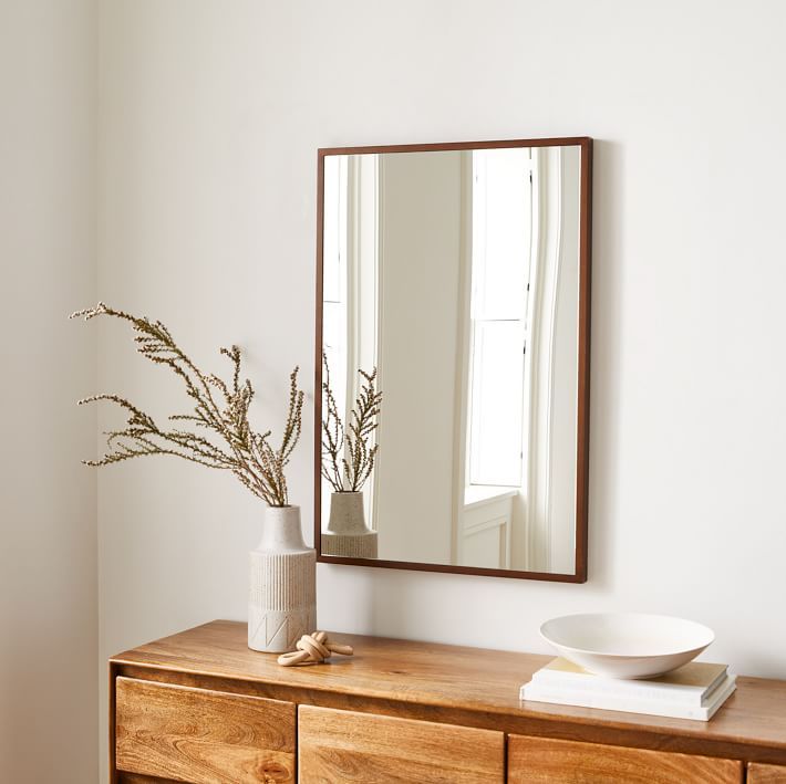 Thin Wood Rectangle Wall Mirror - 24"W x 36"H | West Elm (US)