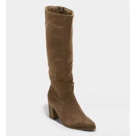 Faux Suede Taupe Women s Junie Tall Knee High Boots 8 | Walmart (US)