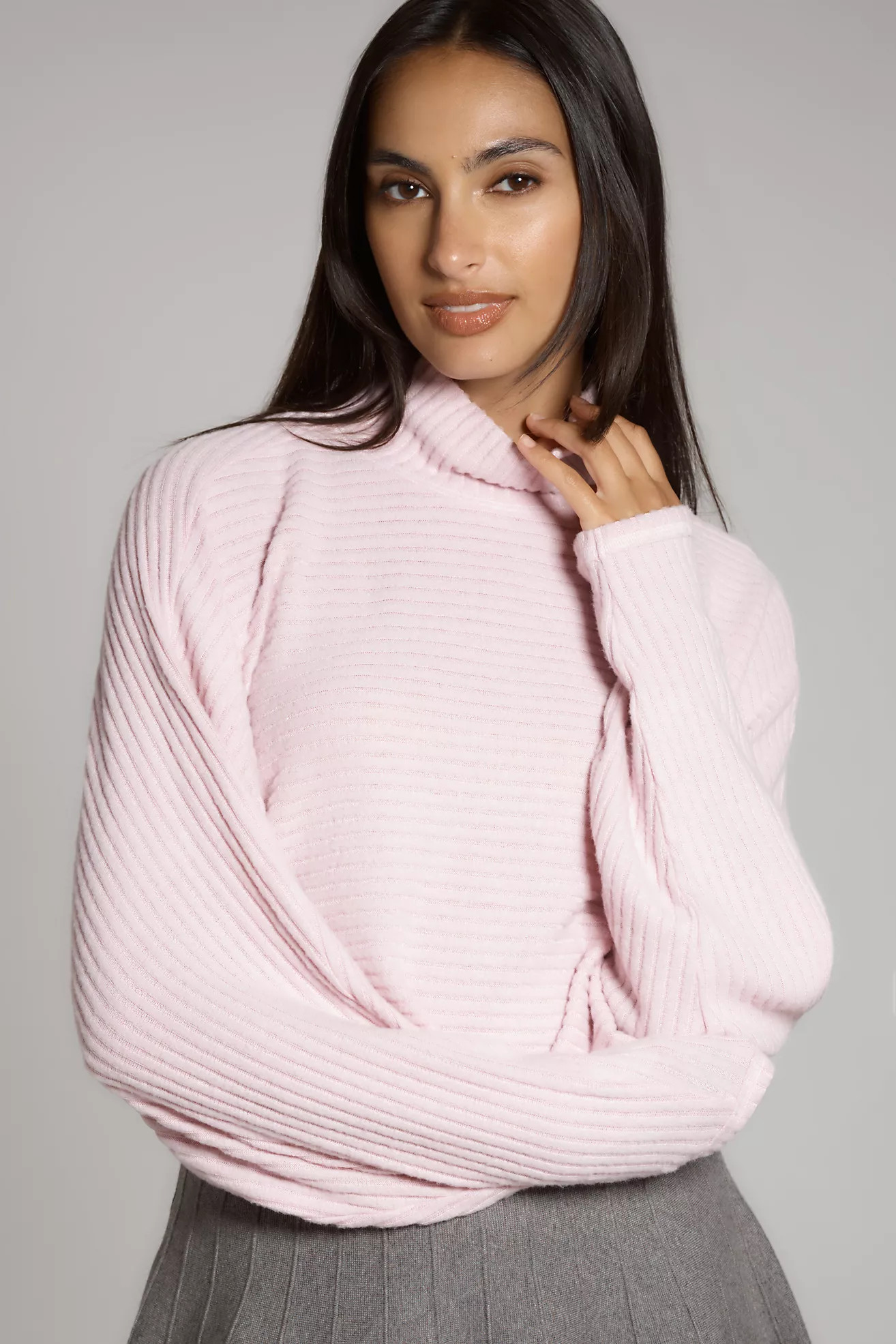 Pilcro Cozy Ribbed Turtleneck Batwing Pullover | Anthropologie (US)