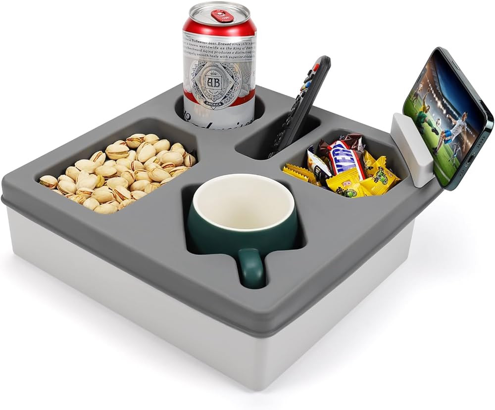 Couch Cup Holder Tray, Silicone Sofa Couch Caddy for Bed Seat Beach Organizer, Waterproof Sofa Cu... | Amazon (US)