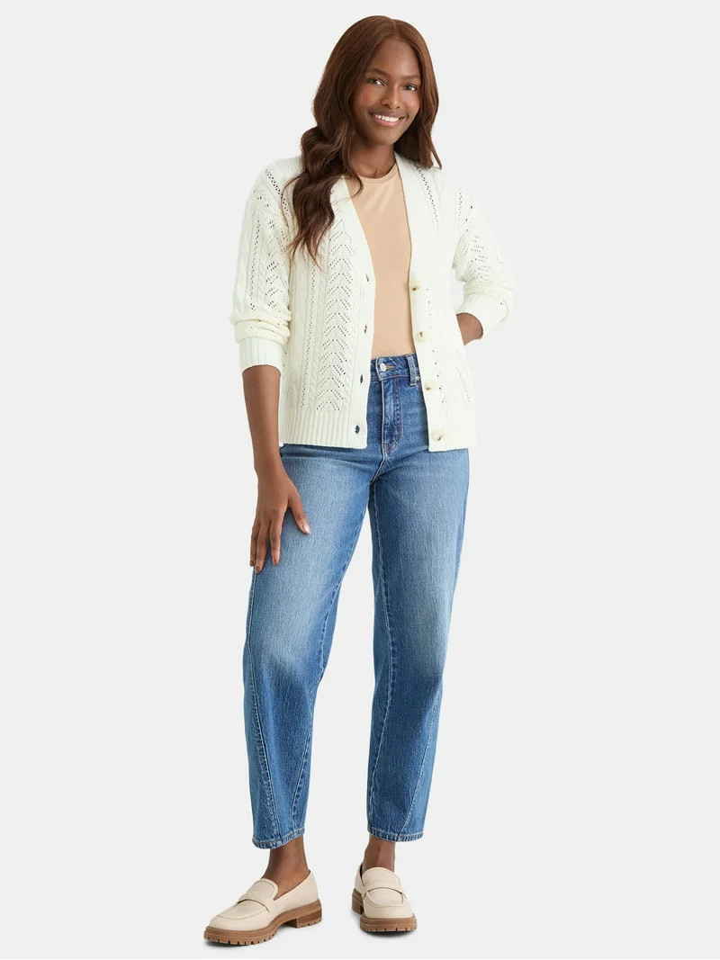 Time and Tru Women's and Women's Plus Long Sleeve Boyfriend Cardigan, Lightweight, Sizes XS-XXXL ... | Walmart (US)