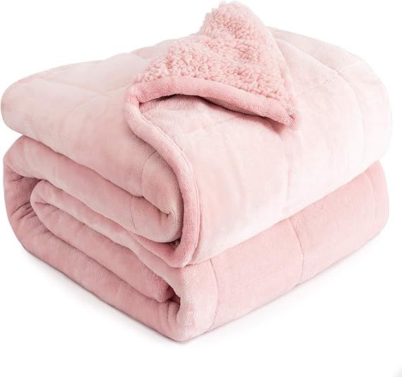 Weighted Blanket 15lbs, Sherpa Flannel Cozy Plush Bed Blanket, Fuzzy Sherpa Flannel Bedding Blank... | Amazon (CA)