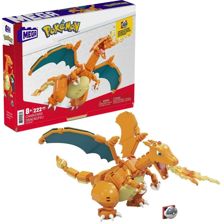 MEGA Pokemon Charizard Building Set (222 Pieces) with 1 Action Figure for Boys and Girls - Walmar... | Walmart (US)