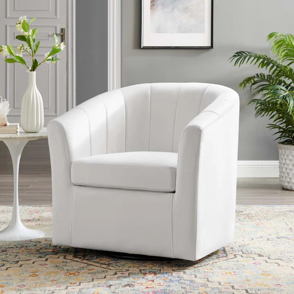 Ziaa 28'' Wide Tufted Velvet Swivel Barrel Chair | Wayfair North America