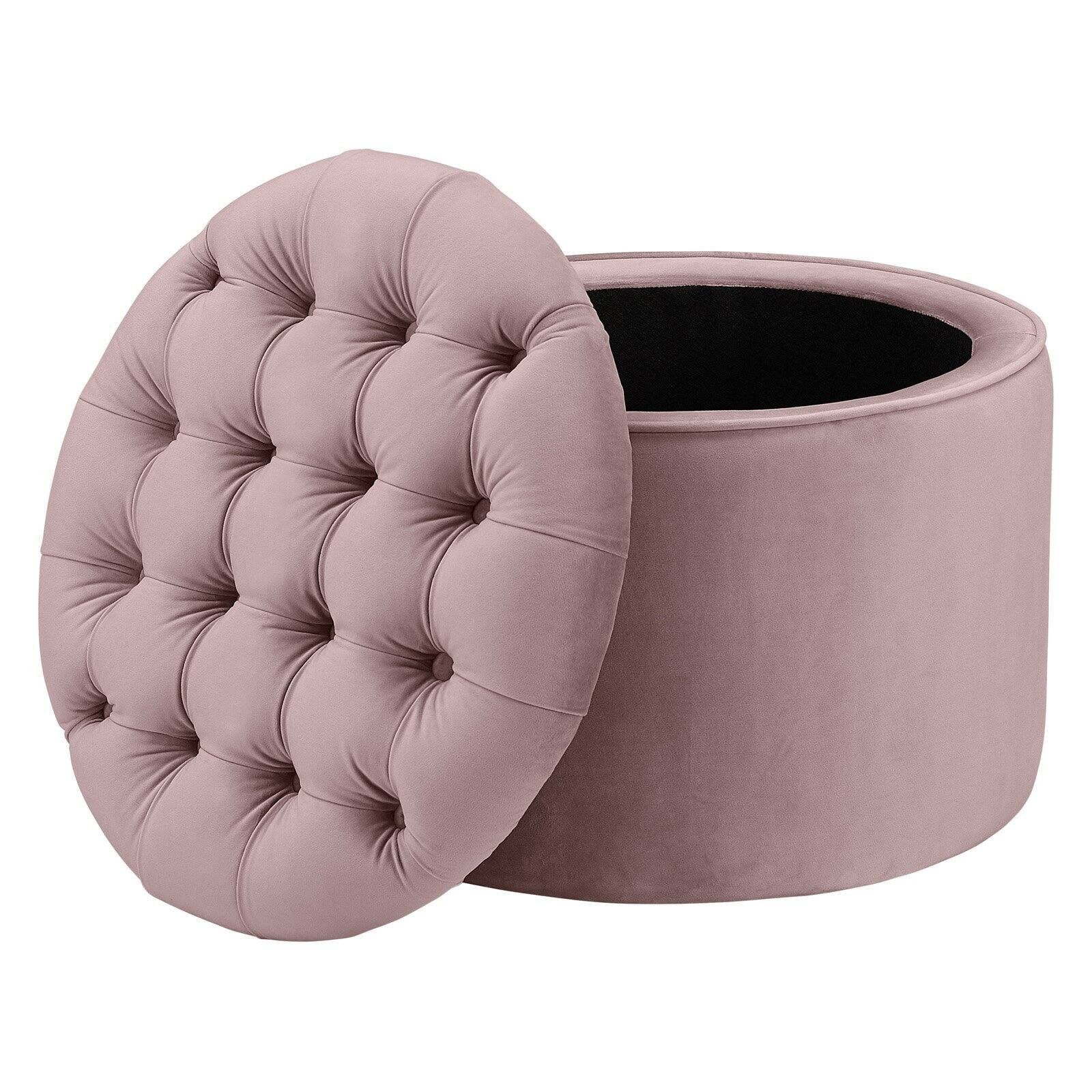 Queen Blush Velvet Storage Ottoman | Walmart (US)