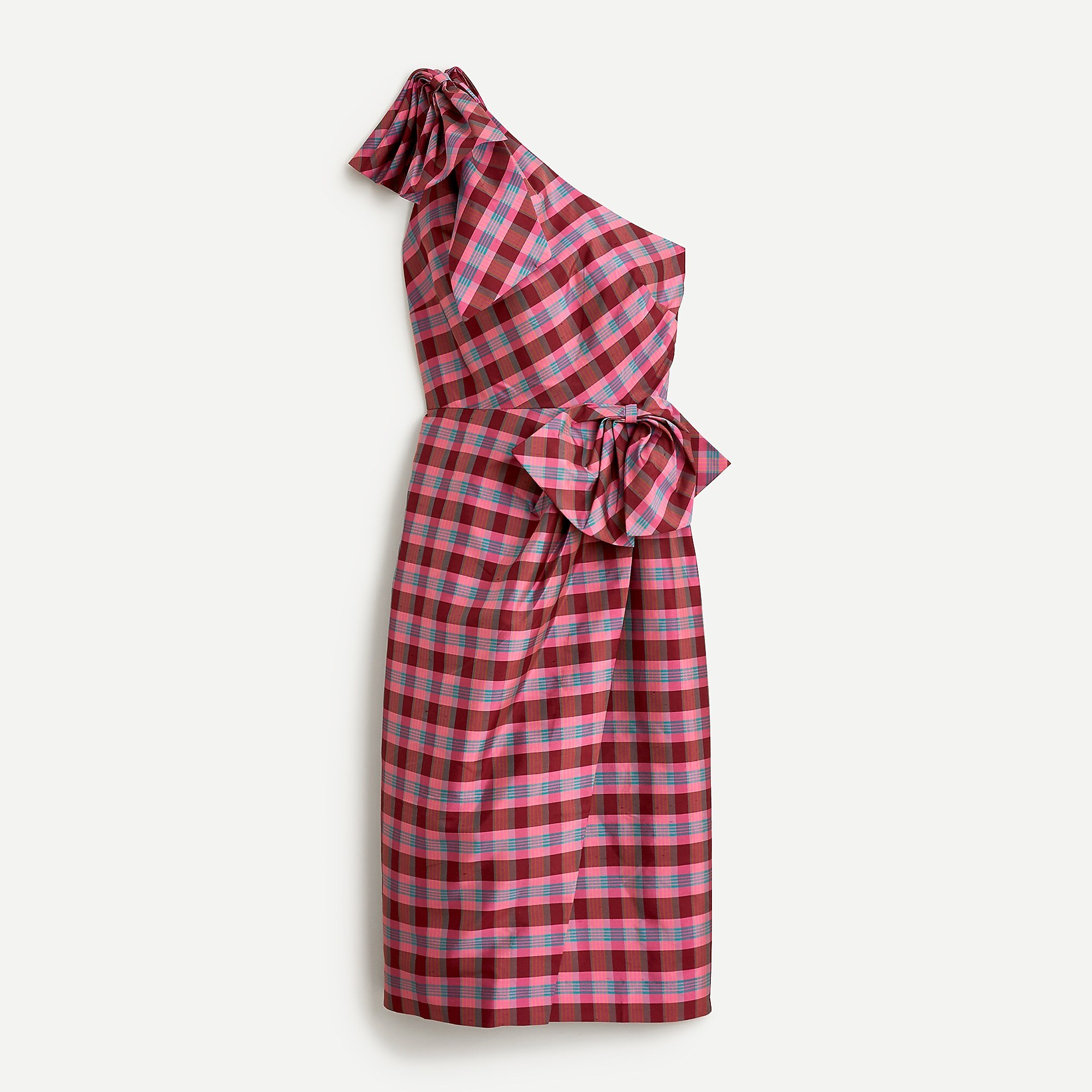 One-shoulder dress in plaid | J. Crew US