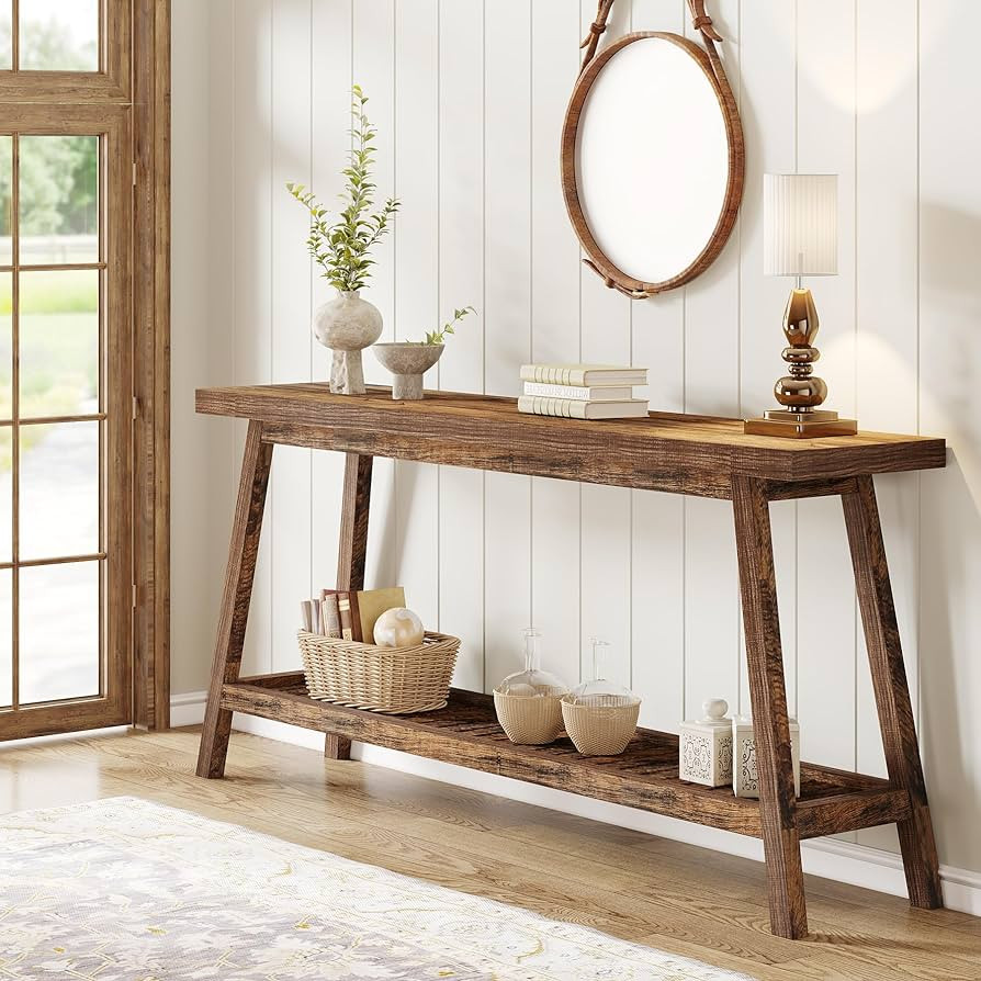 Tribesigns Farmhouse Console Entryway Table: 70.9 Inches All Wood Console Table for Entrance, 2 T... | Amazon (US)