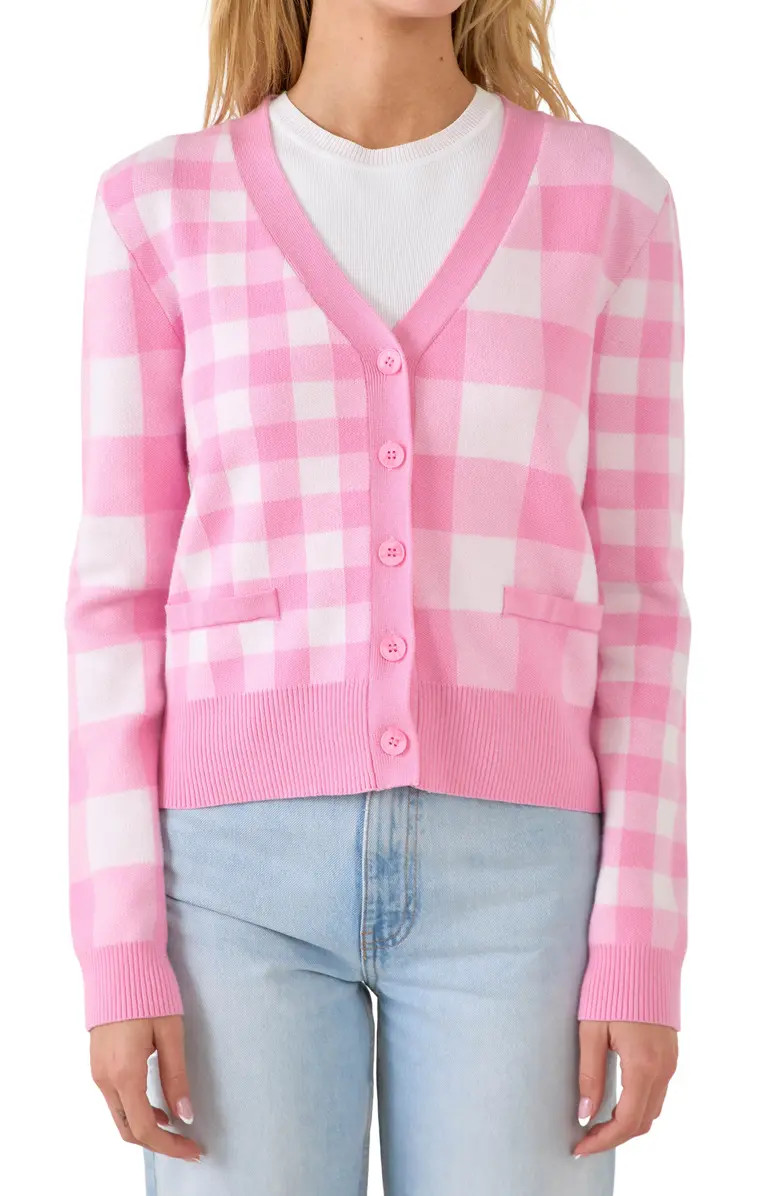 Gingham Knit Cardigan | Nordstrom