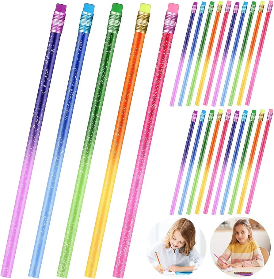 Zonon Color Changing Mood Metallic Glitter Pencil with Eraser Wooden Heat Activated Color Changin... | Amazon (US)