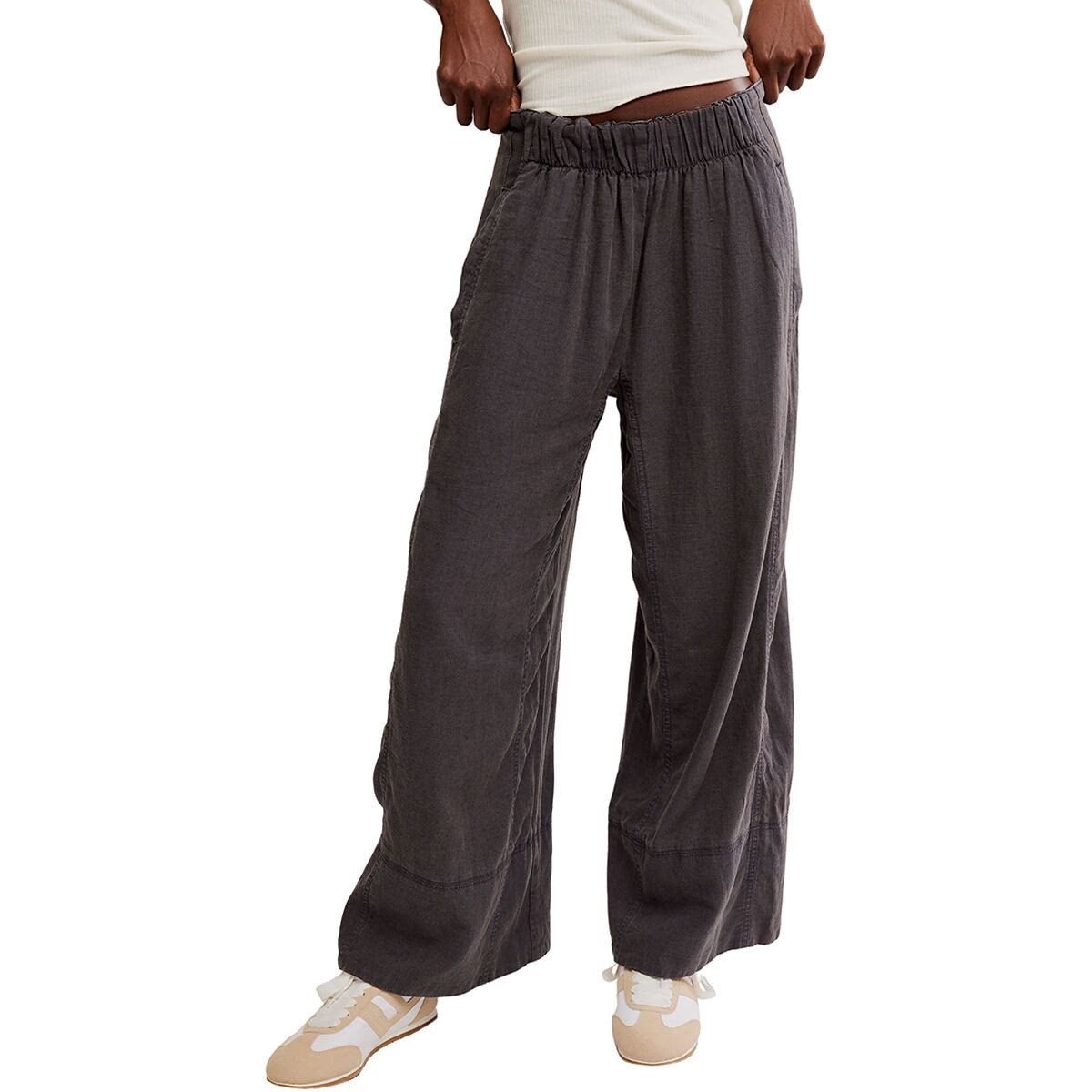 Free People Days End Linen Pull On Pant - Women's Black, L | Backcountry