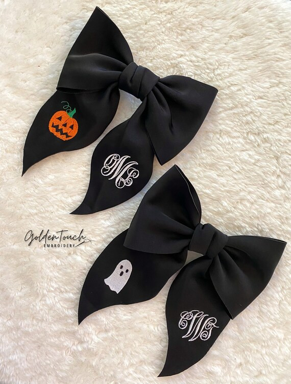 Halloween Bow / Monogram Halloween Bow / Personalized Hair Bow - Etsy | Etsy (US)