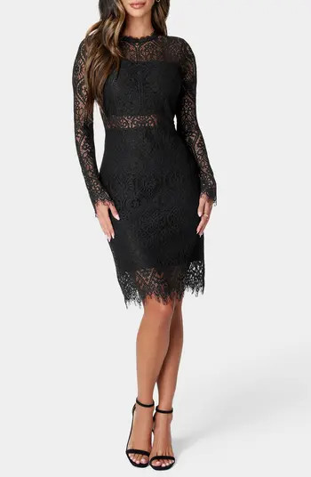 bebe Bandeau Lace Long Sleeve Dress | Nordstromrack | Nordstrom Rack