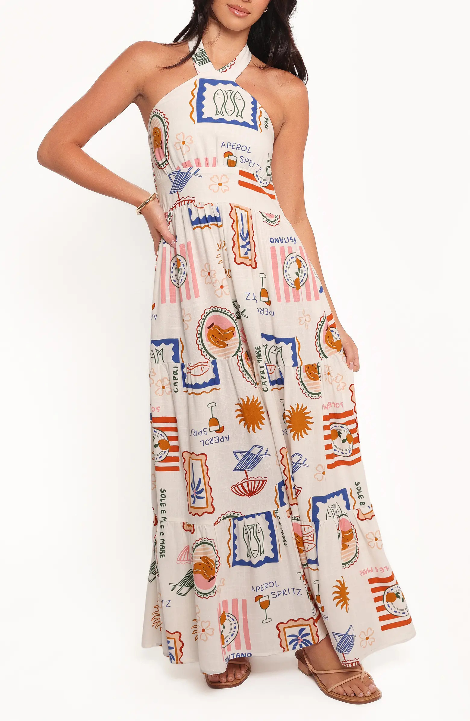 Jelena Printed Maxi Halter Dress | Nordstrom