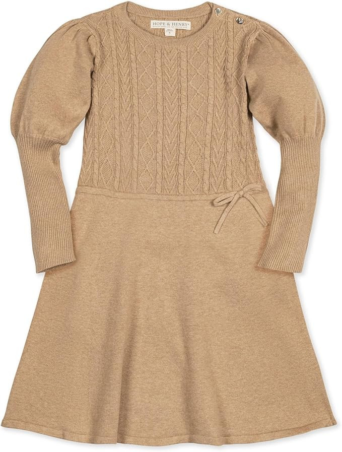 Hope & Henry Girls' Milano Tipped Sweater Dress | Amazon (US)