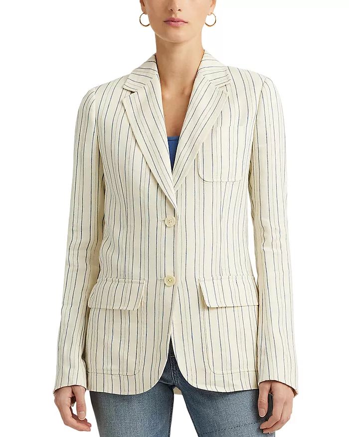 Striped Notched Collar Blazer | Bloomingdale's (US)