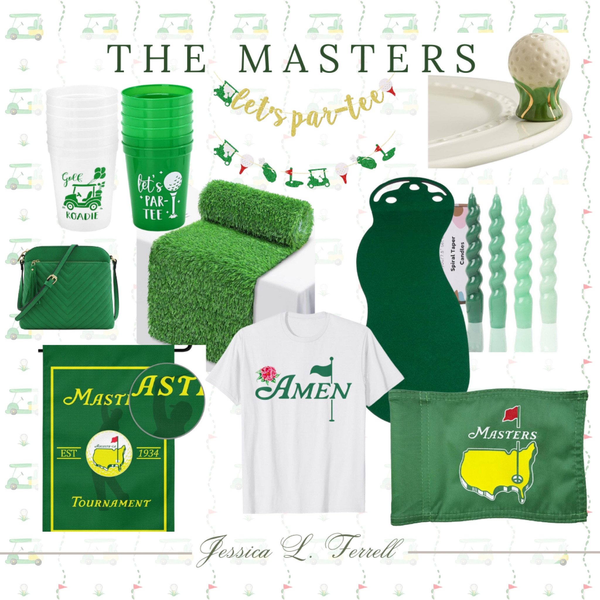 The Masters 
Golf Party 
Amazon 
Green and Yellow 
Party Decor 
