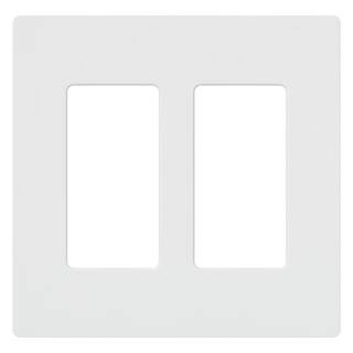 Lutron Claro 2 Gang Wall Plate for Decorator/Rocker Switches, Gloss, White (CW-2-WH) (1-Pack) CW-... | The Home Depot
