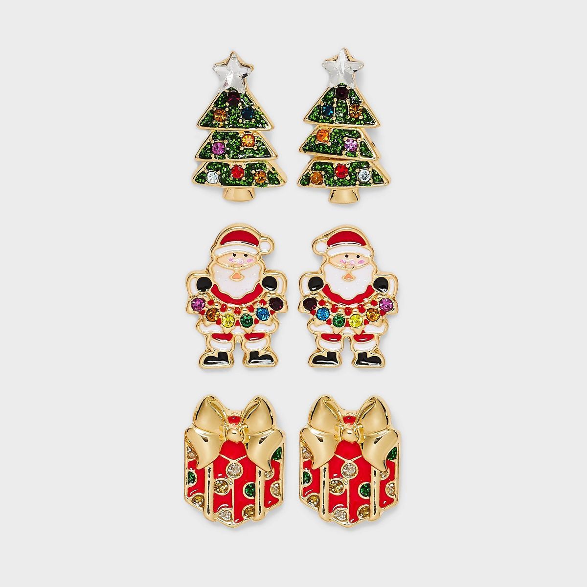 SUGARFIX by BaubleBar "Holly Jolly" Stud Earring Set 3pc | Target