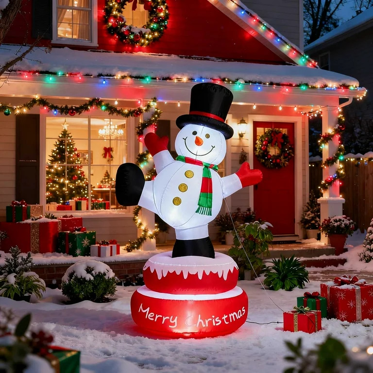 Ktaxon Christmas Inflatable Outdoor Decoration Spinning Snowman Holiday Outdoor Decor,5 FT - Walm... | Walmart (US)