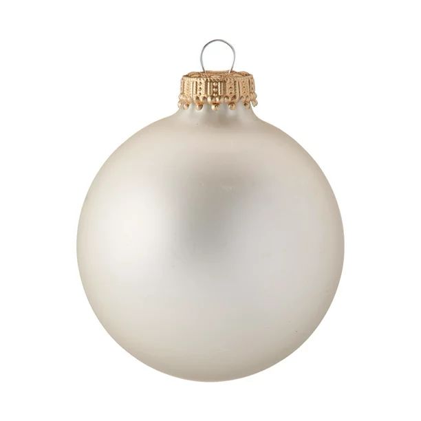 Holiday Time Satin Gold Glass Christmas Ornaments, 8 Count | Walmart (US)
