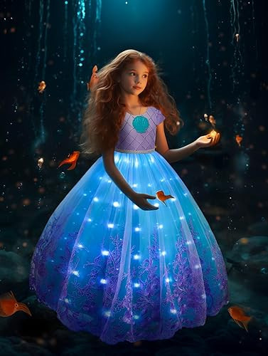 Princess Dresses for Girls - Light Up Princess Costume for Little Girls, Halloween Costumes Outfi... | Amazon (US)