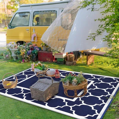 5' x 8' Outdoor Waterproof Carpet for Patio, Foldable Double-Sided Plastic Straw Carpet Mat for Campers | Wayfair North America